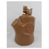 Vtg McCoy Pottery Squirrel Cookie Log Cookie Jar