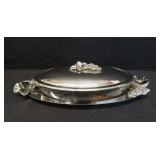 Vintage Silverplate Covered Serving Dish & Tray