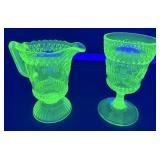 EAPG Yellow Uranium Glass Wildflower Pattern