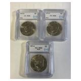 (3) 1971-S ICG-MS66 Eisenhower 40% Silver Dollars