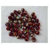 (50) CAC, Akro Agate Red Green Marbles Uranium