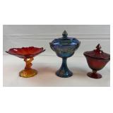 (3) Vtg Glass Candy Dishes Indiana Glass and More