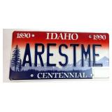 Vintage Vanity 'ARESTME' Idaho License Plate