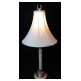 Vtg Metal Bronze Finish Candlestick Table Lamp