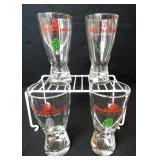 Vintage Budweiser, Michelob Holiday Beer Glasses