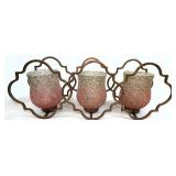 Vintage Triple Hurricane Candle Holder Decor