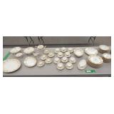 Lot 90 pcs. Vtg Noritake China Floral & Gold Trim