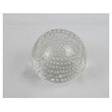 Vtg Clear Glass Controlled Bubbles Art Paperweight