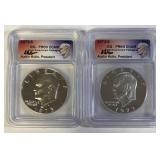 (2) 1973-S ICG-PR69 DCAM Eisenhower Silver Dollars