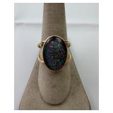 14K Gold & Opal Split-Bezel Cocktail Ring