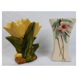 Vtg McCoy Blossom Time & Double Tulip Vases