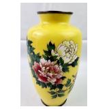 Vibrant Yellow Japanese Cloisonnï¿½ Enamel Vase