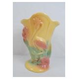 Vtg Hull Pottery Sun Glow #85 Heron Vase