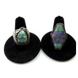 Vintage Navajo Sterling Silver Rings W/ Turquoise