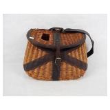 Vintage Woven Wicker Fishing Creel Basket