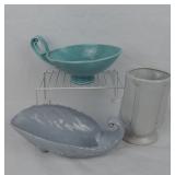 Lot Red Wing Pottery Turquoise Bowl & More