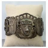 Vintage .900 Silver 'MACIEL' Aztec Bracelet 83.33g