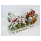 Vintage Porcelain Figurine - Horses & Wagon