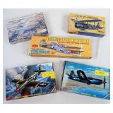 Vtg Military Airplane Model Kits-Plastic, Balsa