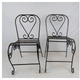 Vintage Wrought Iron Children's Bistro Chairs (2)