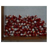 (100) Red White Swirl Marbles Opaques