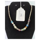 Murano-style Glass Beads & .925 Necklace