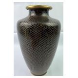 Cloisonnï¿½ Enamel Vase Gold-Wire Fish Scale Pattern