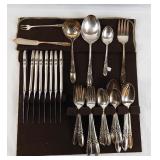 Vintage White Orchid Silverplate Flatware Set