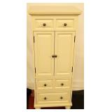 Pier 1 Cream-Finished Standing Jewelry Armoire
