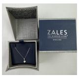 Beautiful 14K White Gold Diamond Necklace .10ct