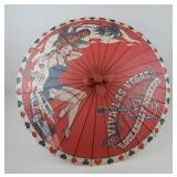 Vintage Parasol Paper Bamboo Viva Las Vegas Girl