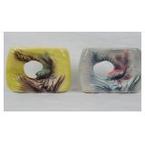 (2) Vtg Royal Copley Koi Fish Ceramic Planters
