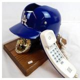 Vtg ITT LA Dodgers Helmet Push Button Phone