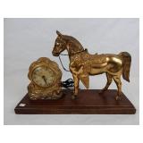 United Clock Corp. Western Horse Mantel Clock