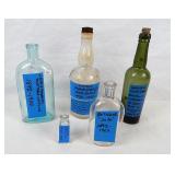 Collection of (5) Different Antique Glass Bottles