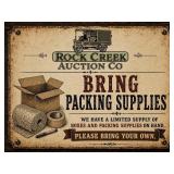 BRING YOUR OWN PACKING SUPPLIES