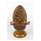Vintage Glazed Ceramic Pinecone Centerpiece