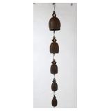 Chain of Antique Rustic Metal Temple Bells