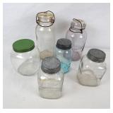 Collection of Vintage Glass Canning & Storage Jars