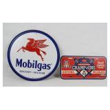 (2) Advertising Signs - Mobilgas & NCAA Baseball