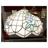 Vintage Tiffany-Style Stained Glass Hanging Lamp