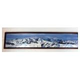 Framed Photograph of Snow Covered Mountains