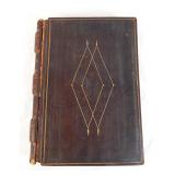 Large Antique Brown Leather Ledger - 1874