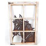 Rustic Wall Decor - Metal Horse Framed in Wood