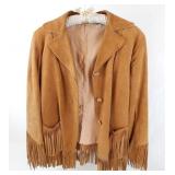 Light Brown Women's Suede Fringe Jacket