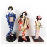 Set of (3) Vintage Geisha Dolls - Various Sizes