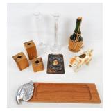 Assorted Collectibles Candlesticks, Vase & More