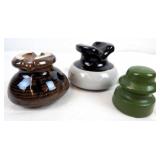 Vintage Ceramic Electrical Insulators (3)