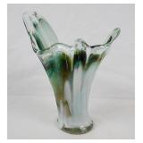 Vintage 1960's Art Glass Swag Vase