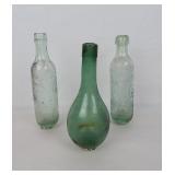 Antiq Blown Glass Bottles Cochran Belfast & More